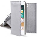 Stříbrný flip obal na telefon Huawei Y6 ll